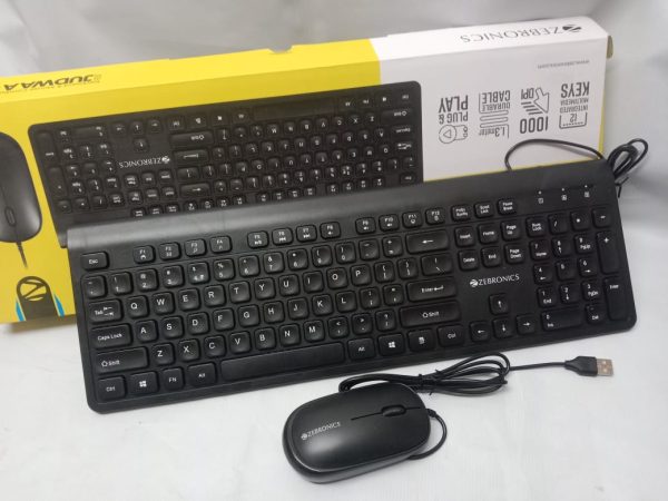 ZEBRONICS KEYBOARD & MOUSE COMBO JUDWAA 880 Plug & Play, 105 +12 Integrated Multimedia Keys, 3 Button Mouse, 1000 DPI, High Precision - Image 2