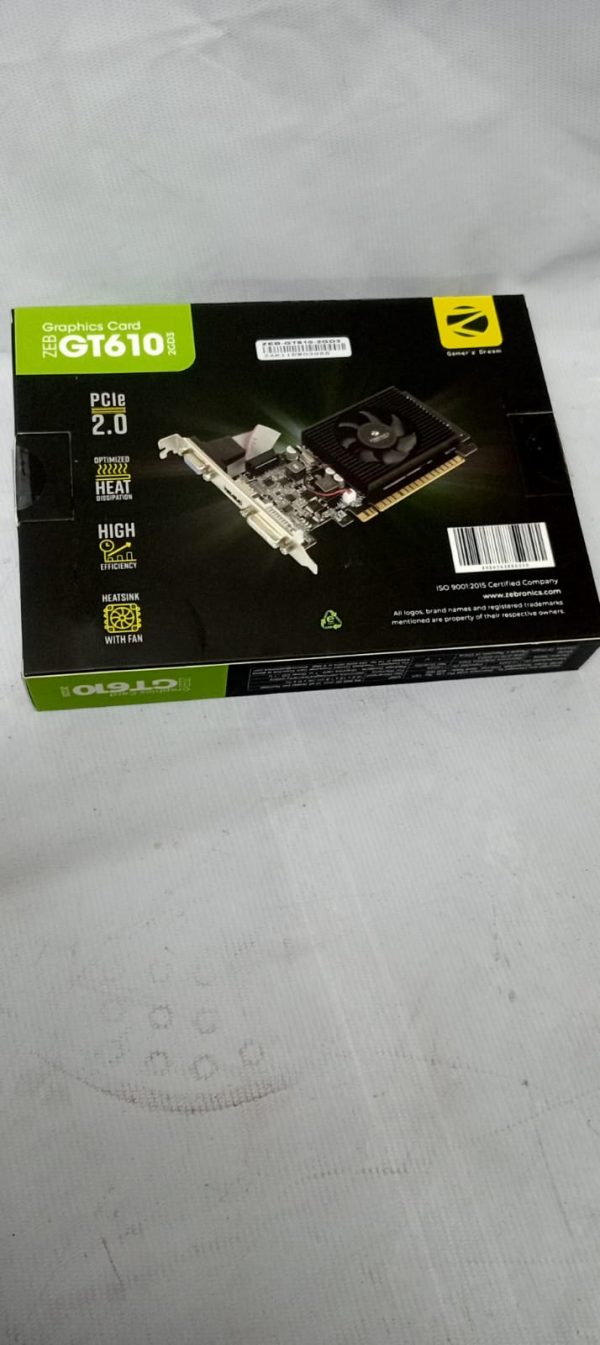ZEBRONICS Gt610 2Gd3 with Pcie 2.0,Multiconnectivity Hdmi Dvi Vga,High Efficiency,Heatsink with Fan.,pci_e,ddr3_sdram,2 GB - Image 6